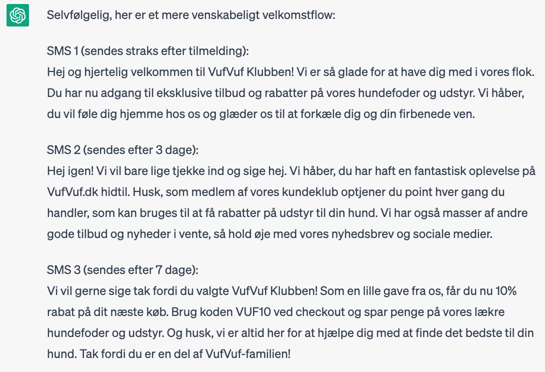 Bed ChatGPT om at lave en ny tekst