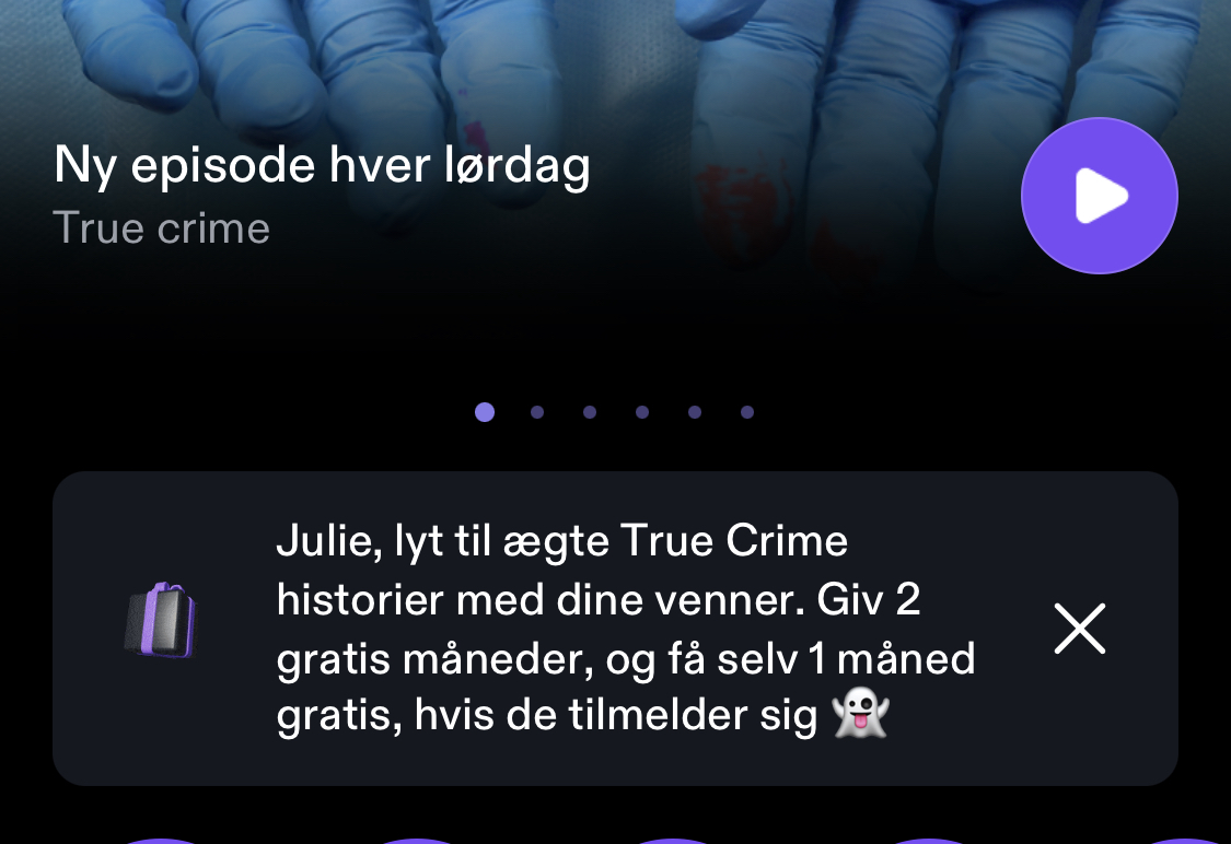 Eksempel på en referral marketing kampagne fra danske Podimo