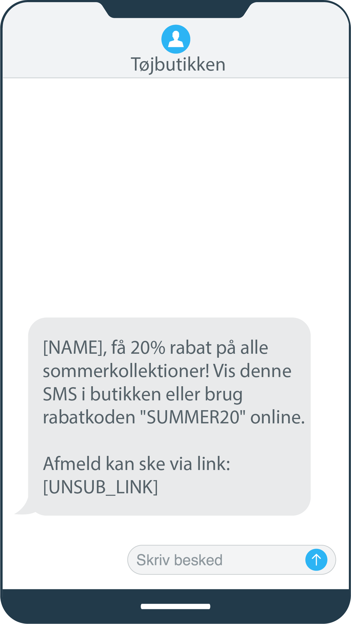 SMS-kampagne til sommerudsalg