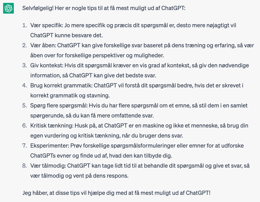 Bedste tips til at bruge ChatGPT