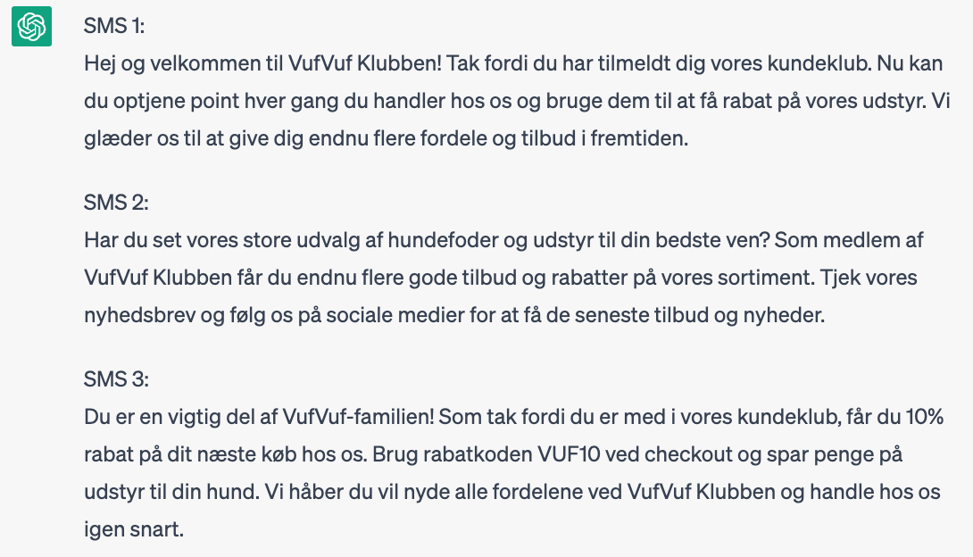 Bed ChatGPT om at lave en ny tekst
